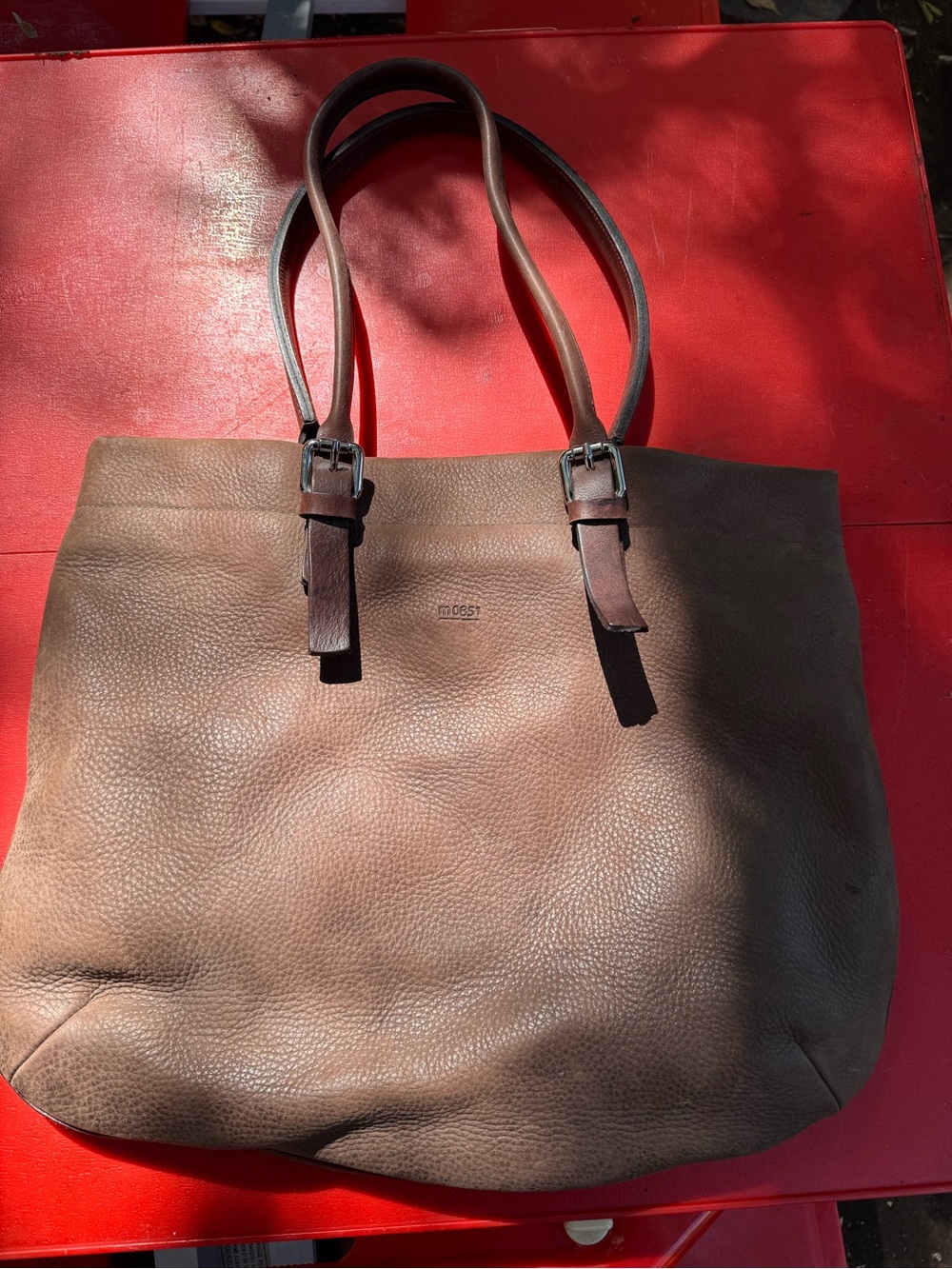 M0851 - Leather Brown Tote Bag - Classic Everyday Carry